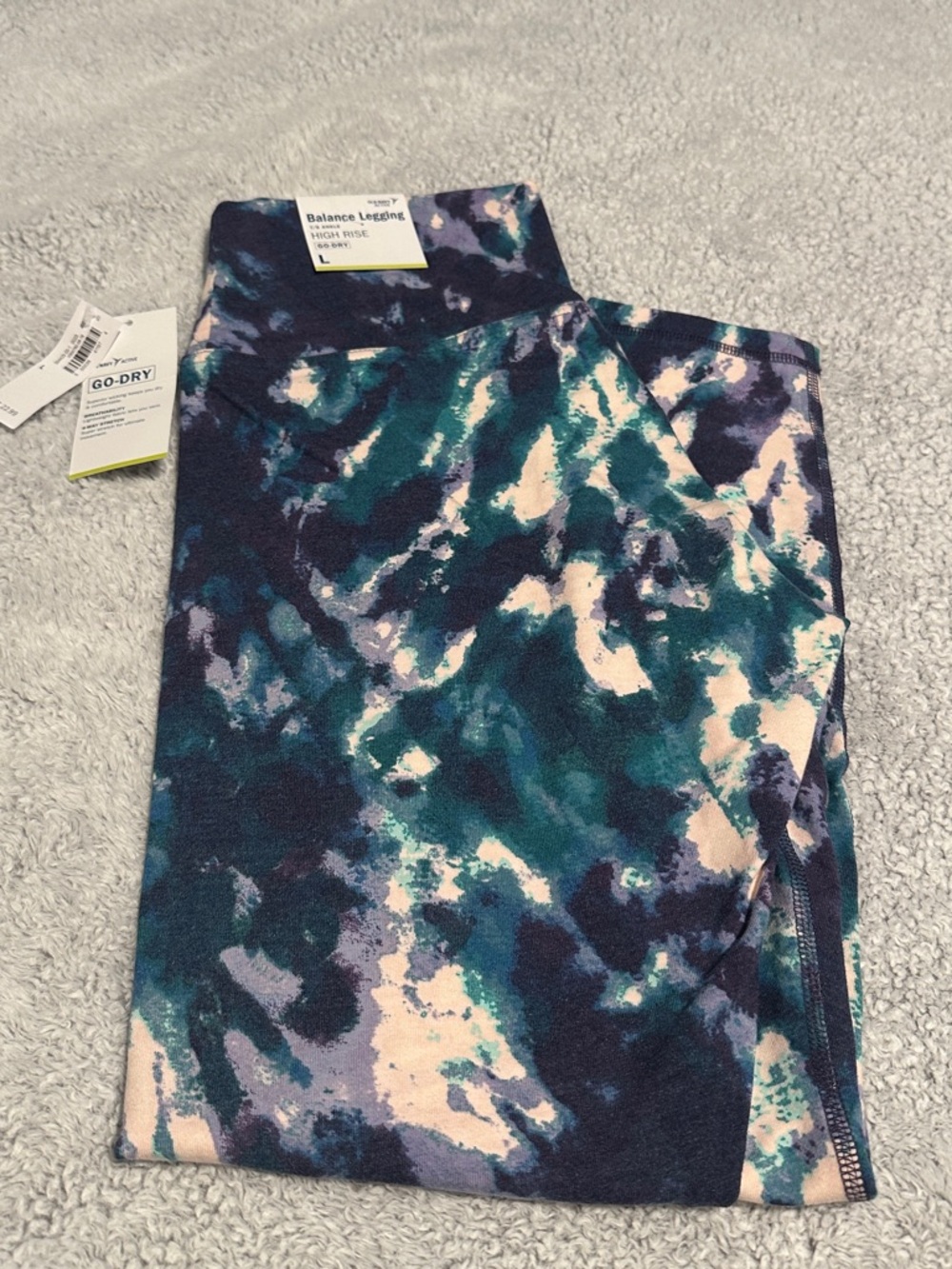 NWT Old Navy Balance Legging Active Print Leggings - Teal Navy Blush